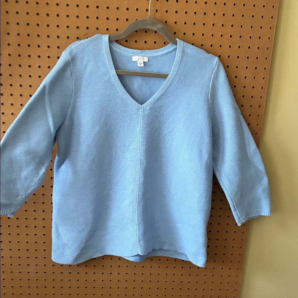 J. Jill Sky Blue V-Neck Sweater